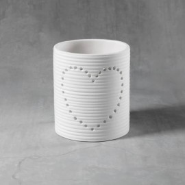 Ceramic Bisque Tin Can Heart Votive